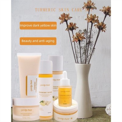 跨境外贸英文版Turmeric sets moisturize提亮肌肤护肤品厂家批发