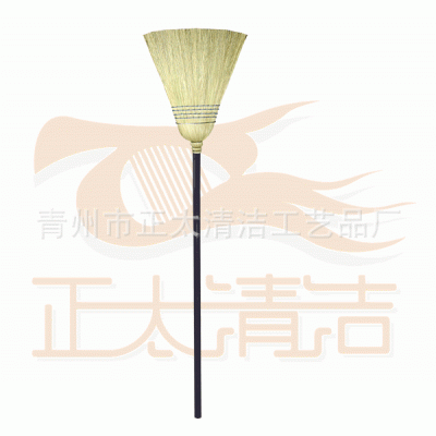 100%高粱苗黑色木柄扫把146cm 园林扫把 corn broom